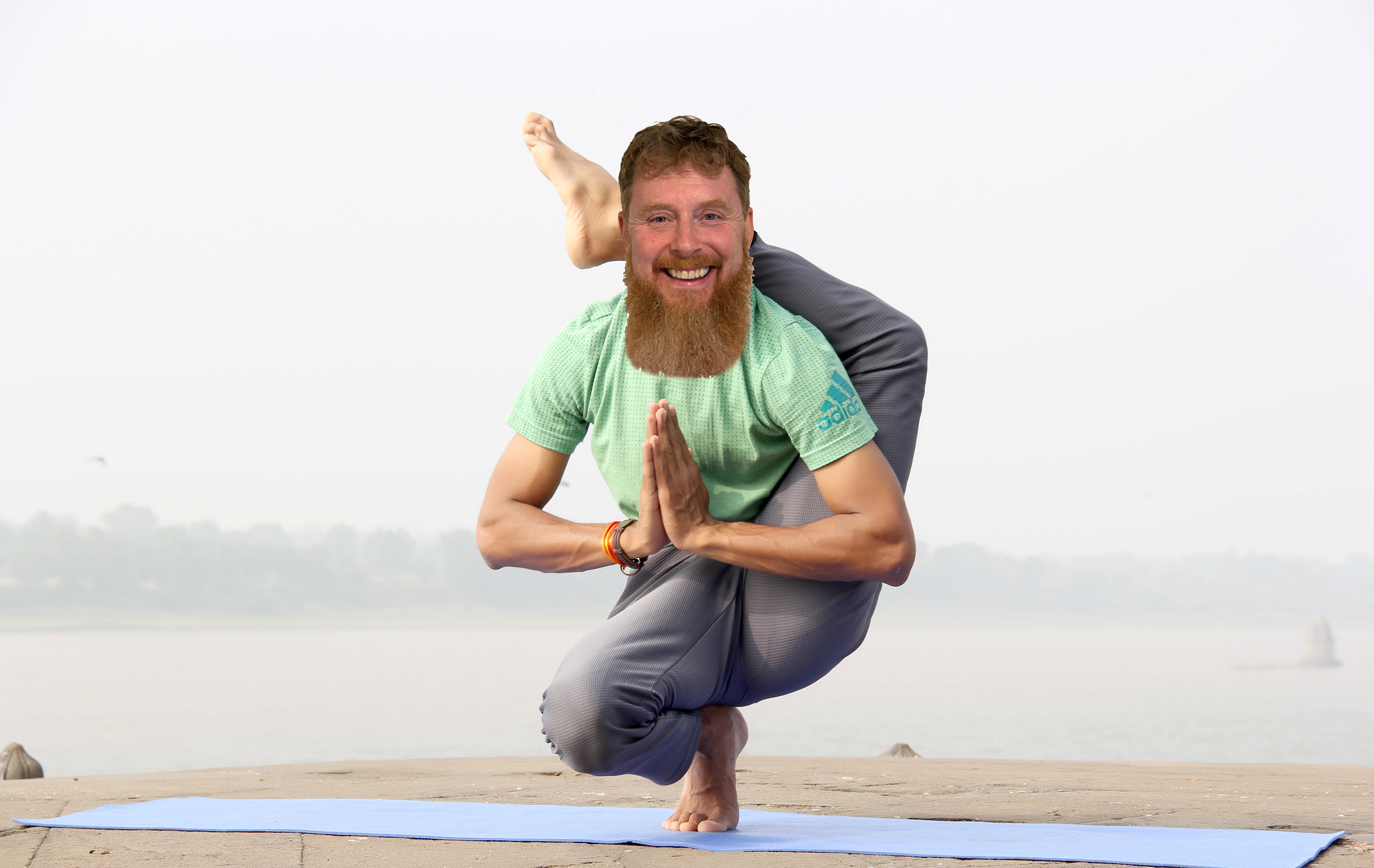 Kieran performing yoga pose